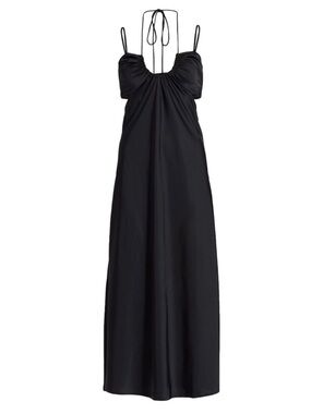 A.L.C. Black satin cutout strappy dress midi dress Halter